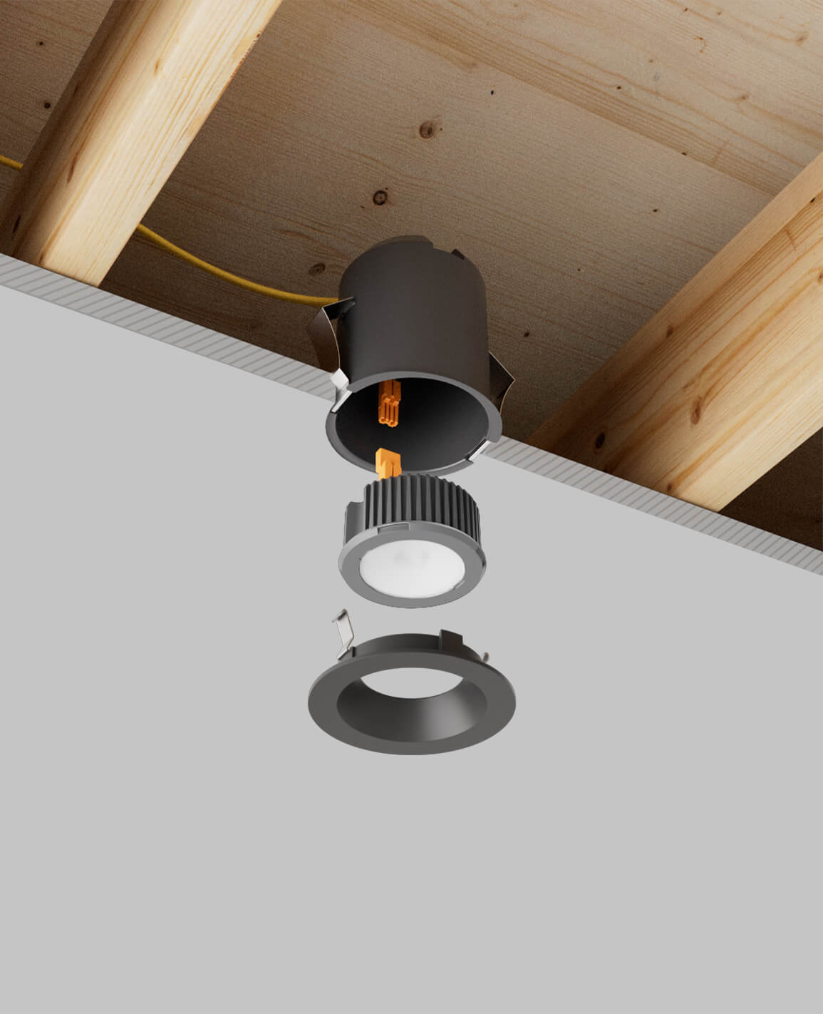 LUSA 3" recessed light with round black trim