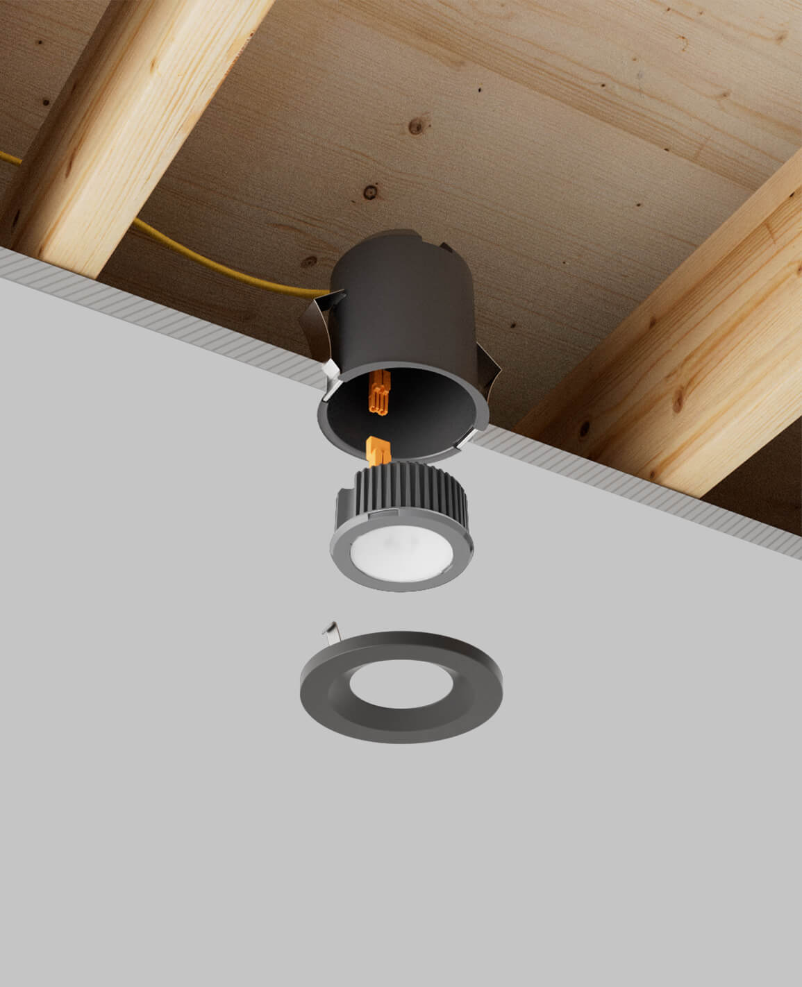 3" LUSA recessed light with remodel housing and black surface trim