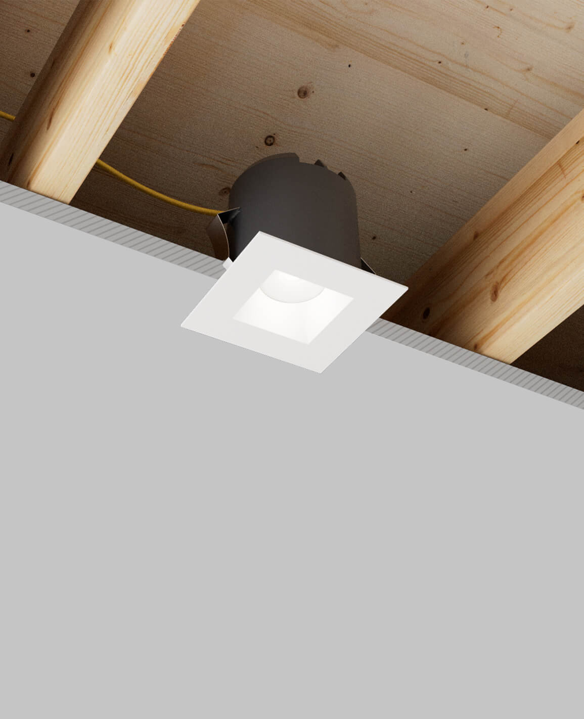 4" LUSA recessed light with remodel housing and white square trim