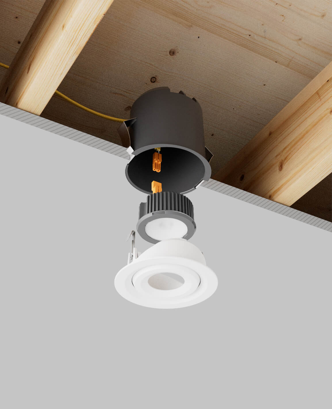 4" LUSA recessed light with remodel housing and white adjustable trim