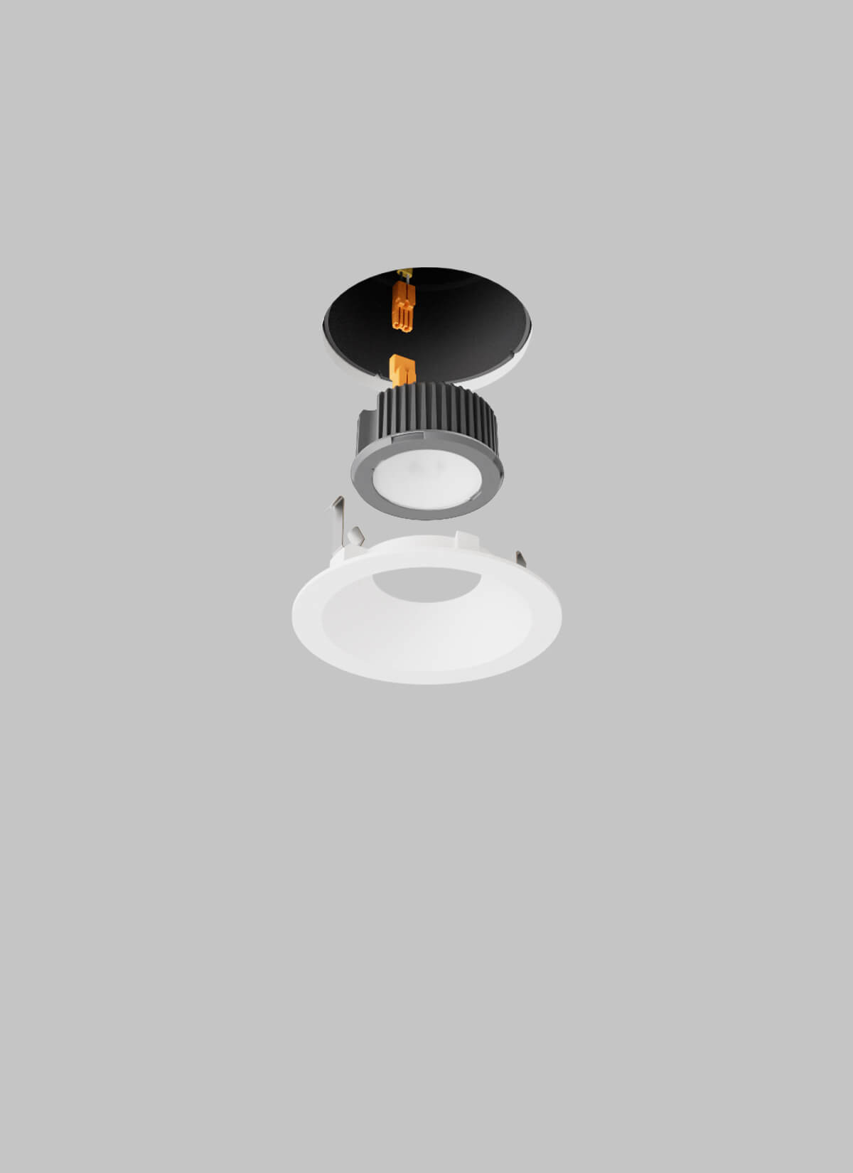 LUSA retrofit recessed light with round white trim