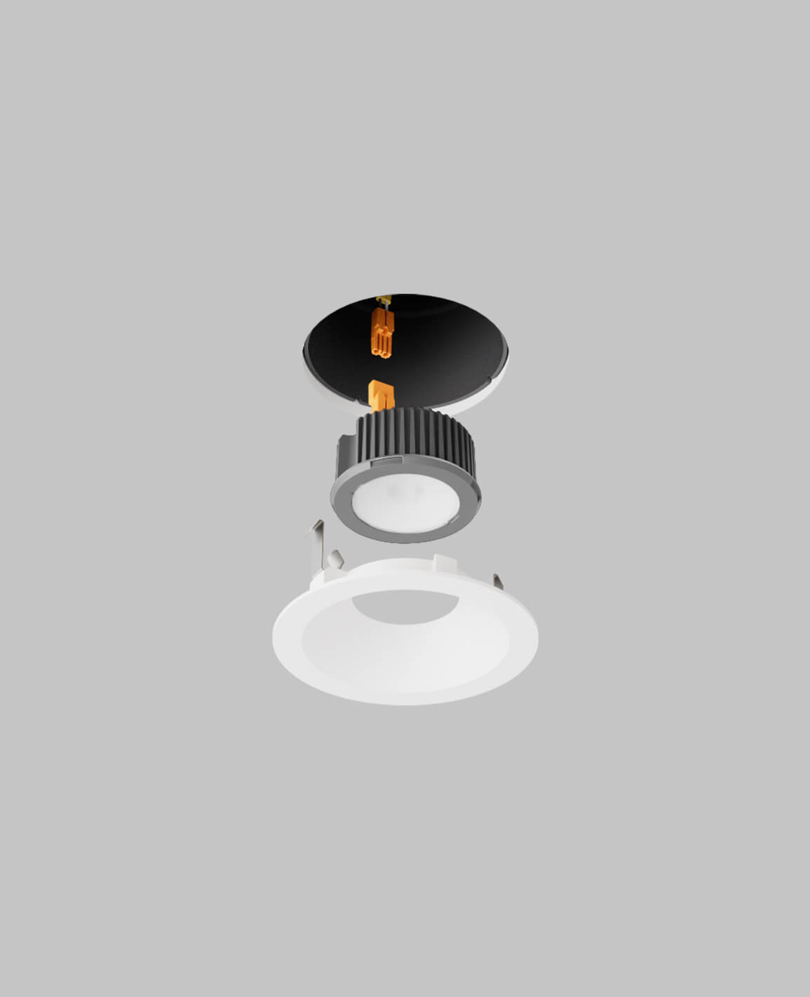 LUSA retrofit recessed light with round white trim