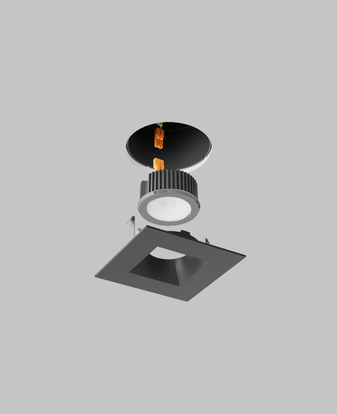 LUSA retrofit recessed light with square black trim