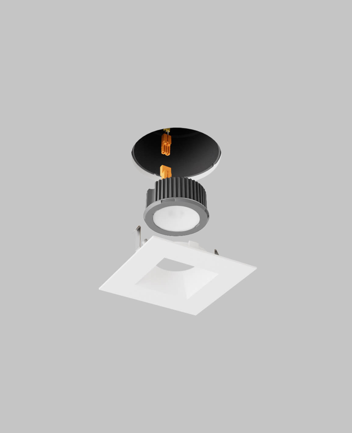 LUSA retrofit recessed light with square white trim