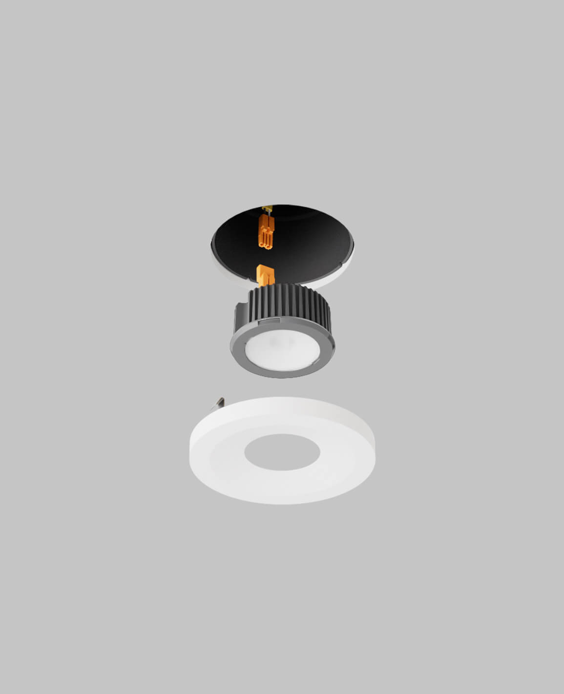 LUSA retrofit recessed light with surface white trim