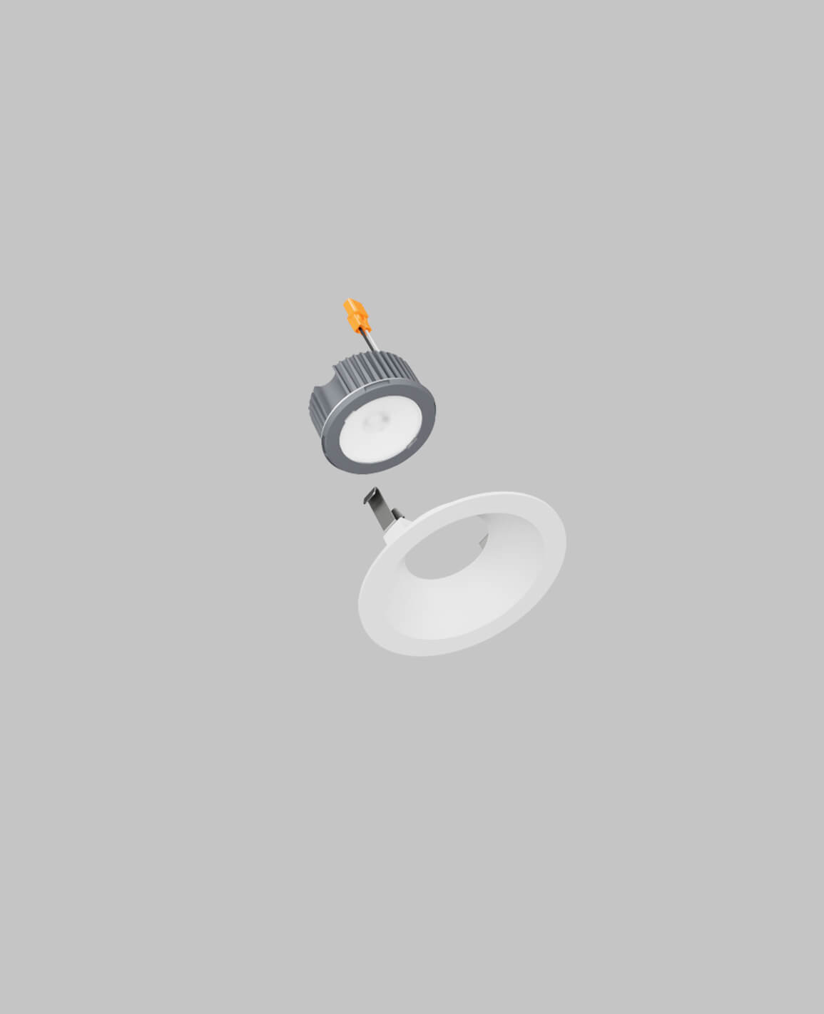 LUSA retrofit recessed light with round white trim