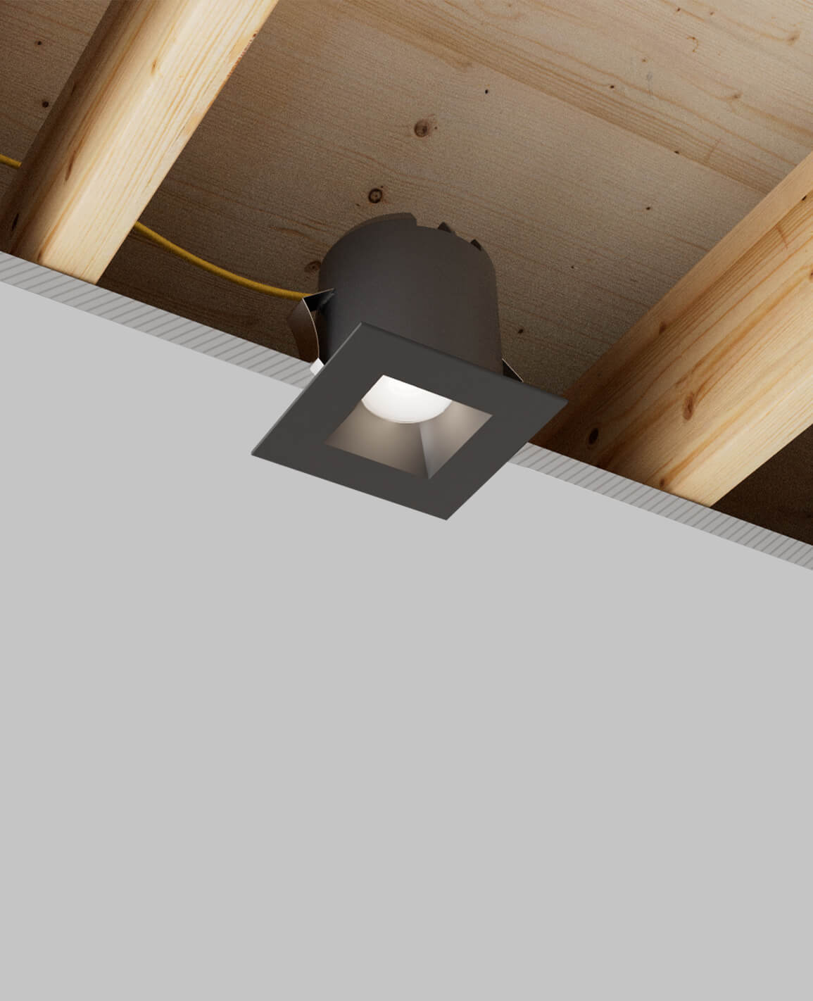 4" LUSA recessed light with remodel housing and black square trim