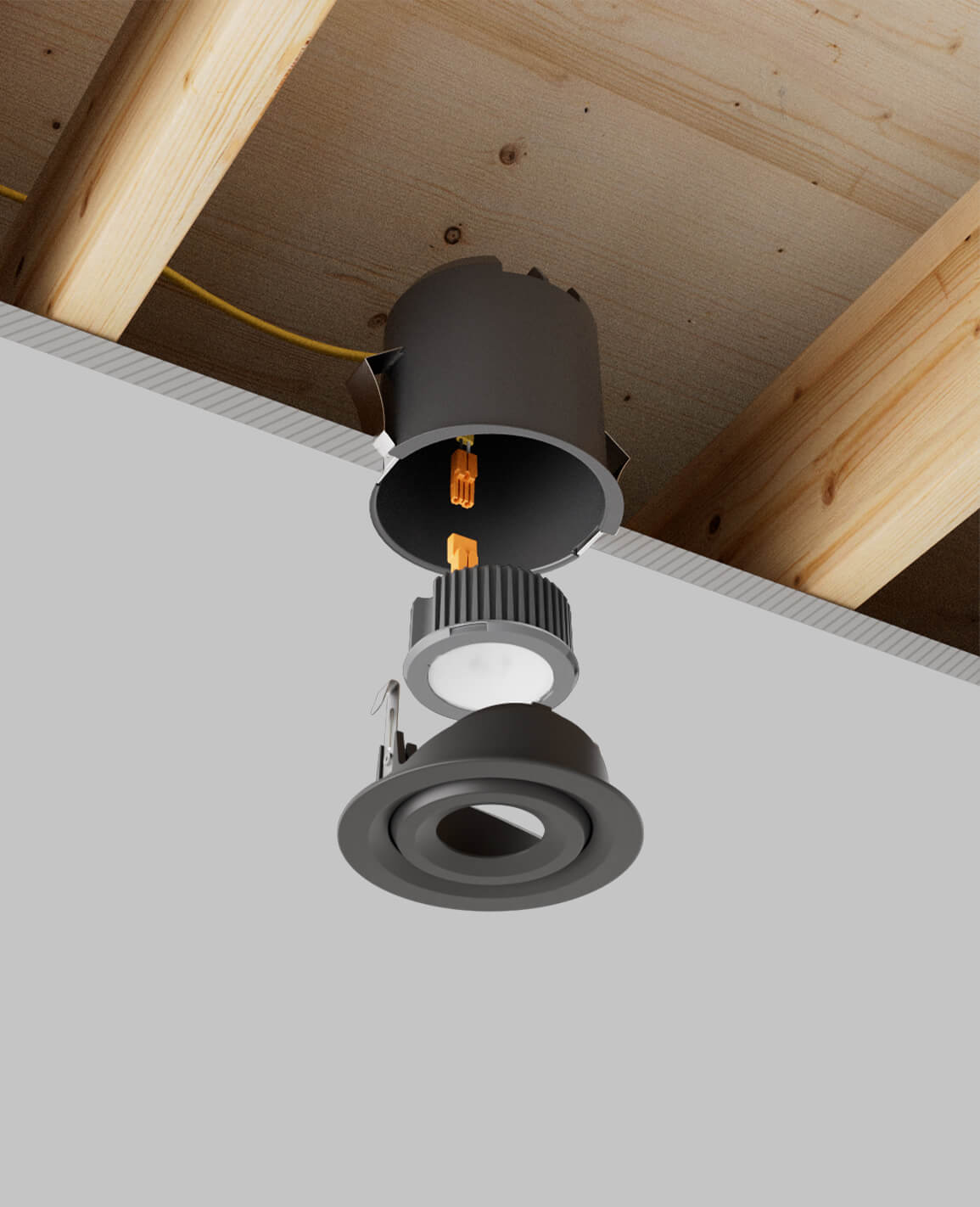 4" LUSA recessed light with remodel housing and black adjustable trim