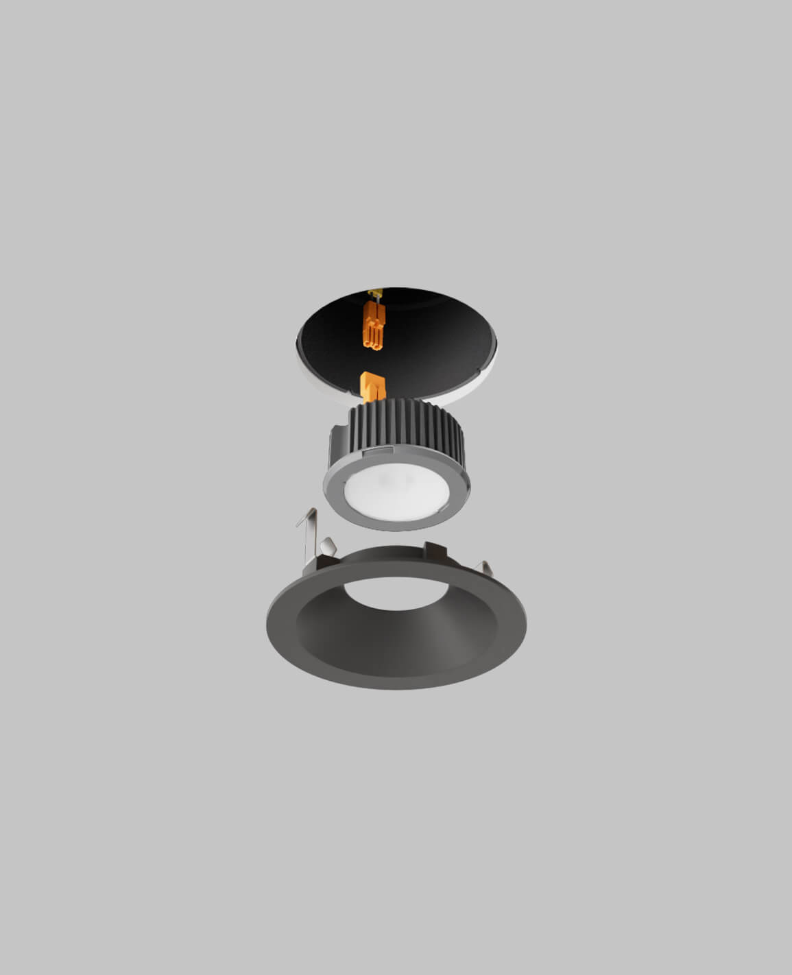 LUSA retrofit recessed light with round black trim